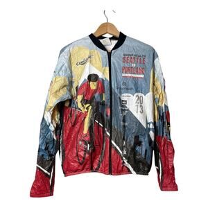 STP 2013 Seattle  to Portland Tyvek Cycling Jacket Leslie Jordan Size Medium